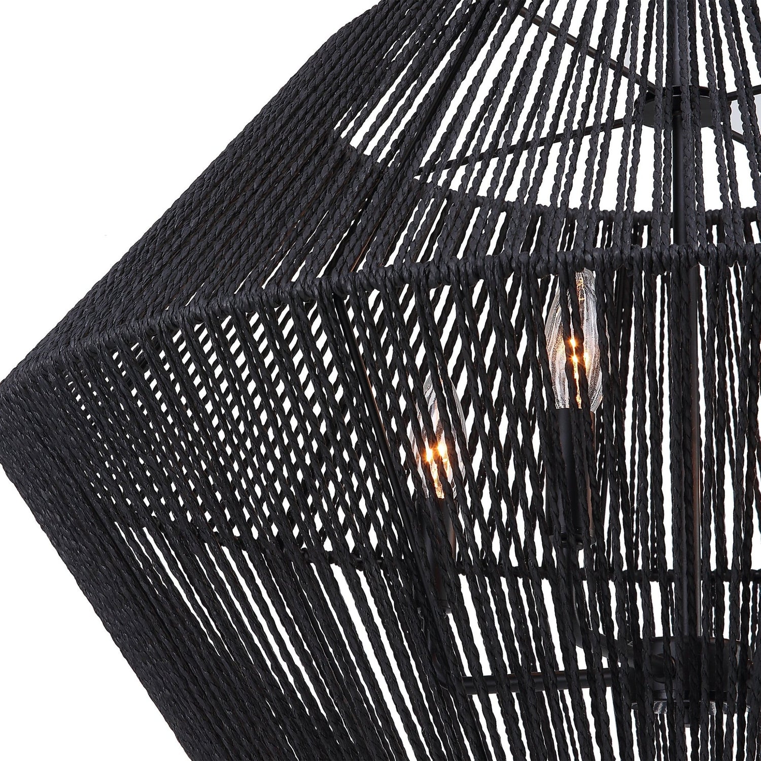 Uttermost Suva 4 Light Black Rope Pendant - Home Elegance USA