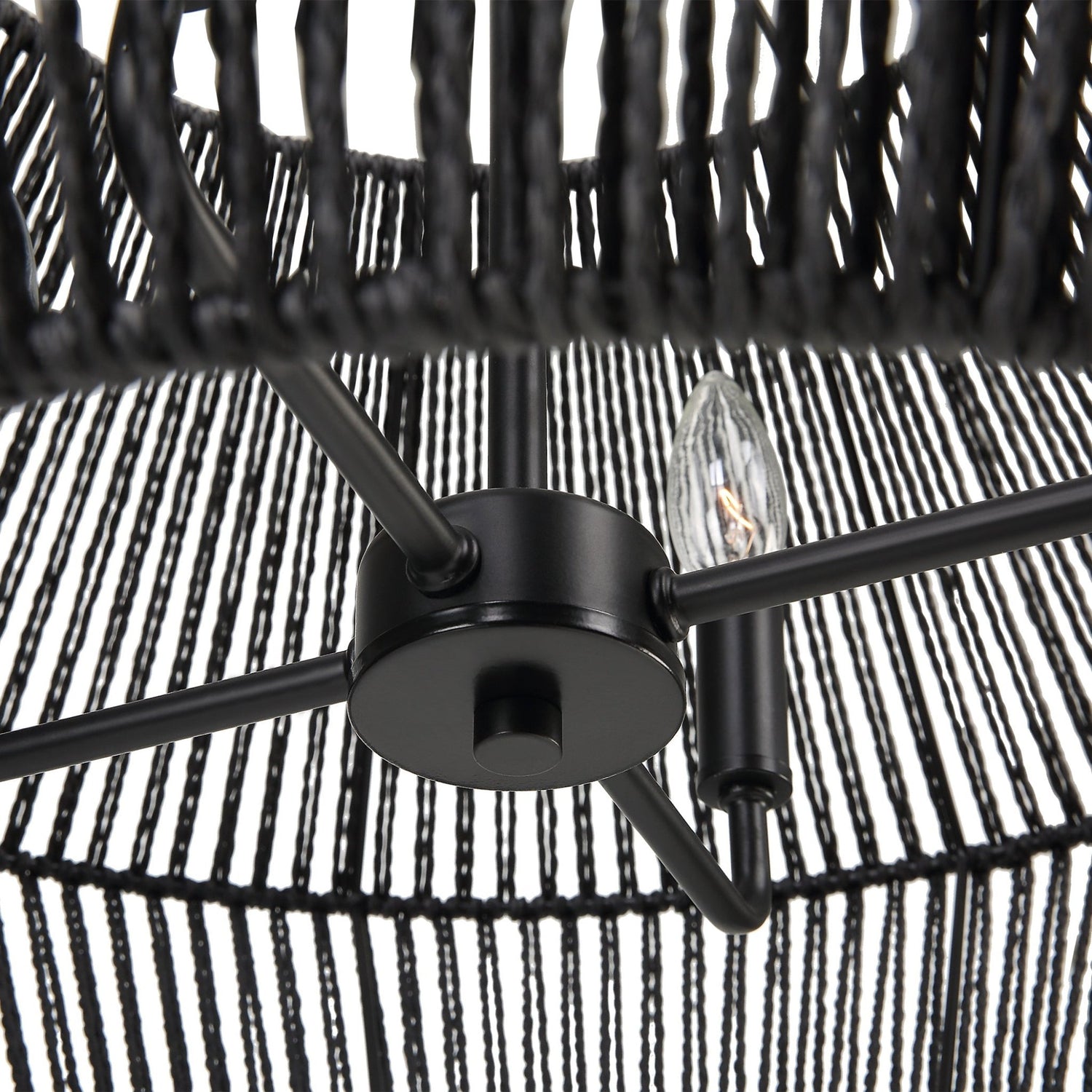 Uttermost Suva 4 Light Black Rope Pendant - Home Elegance USA
