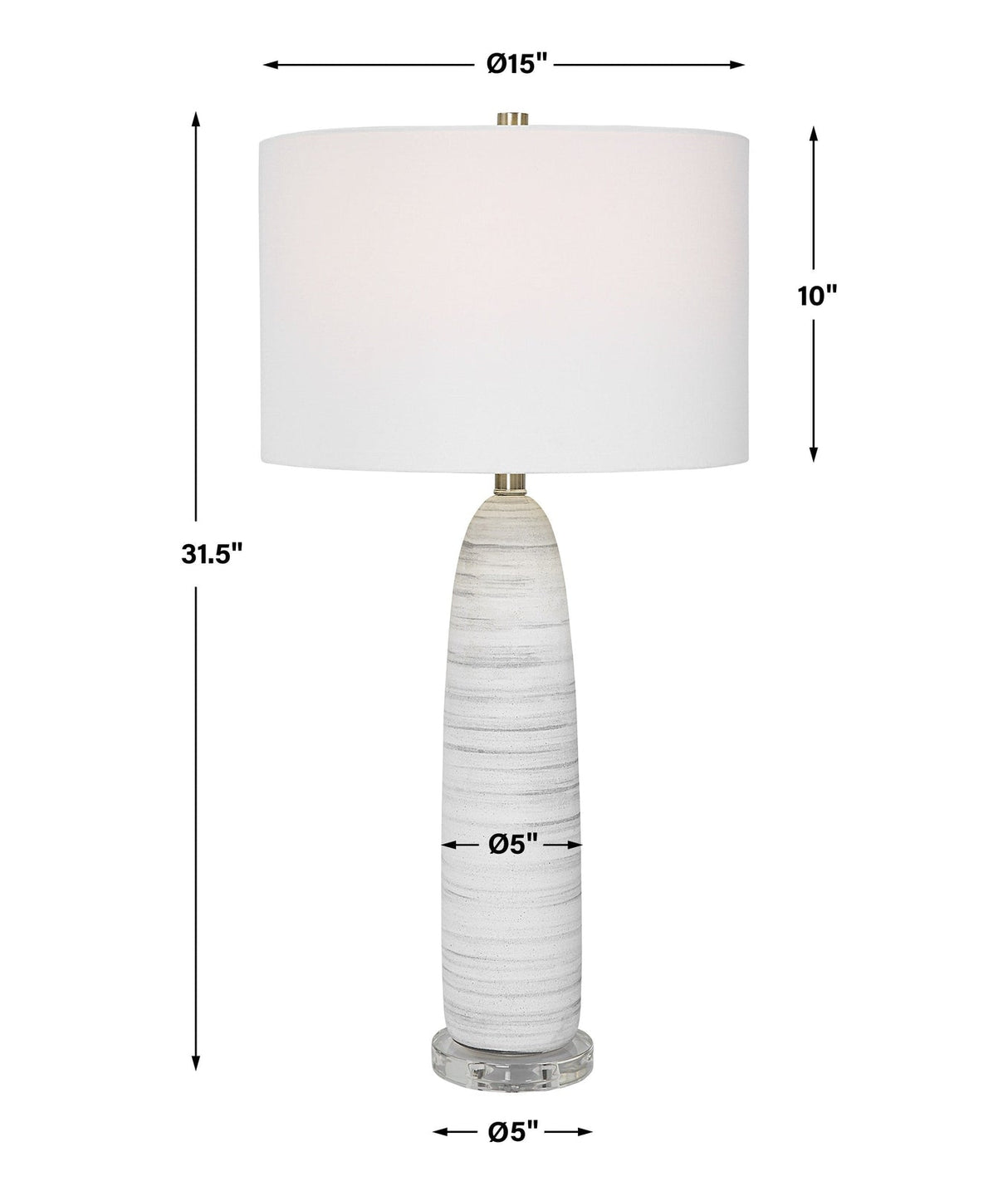Uttermost Levadia Matte White Table Lamp - Home Elegance USA