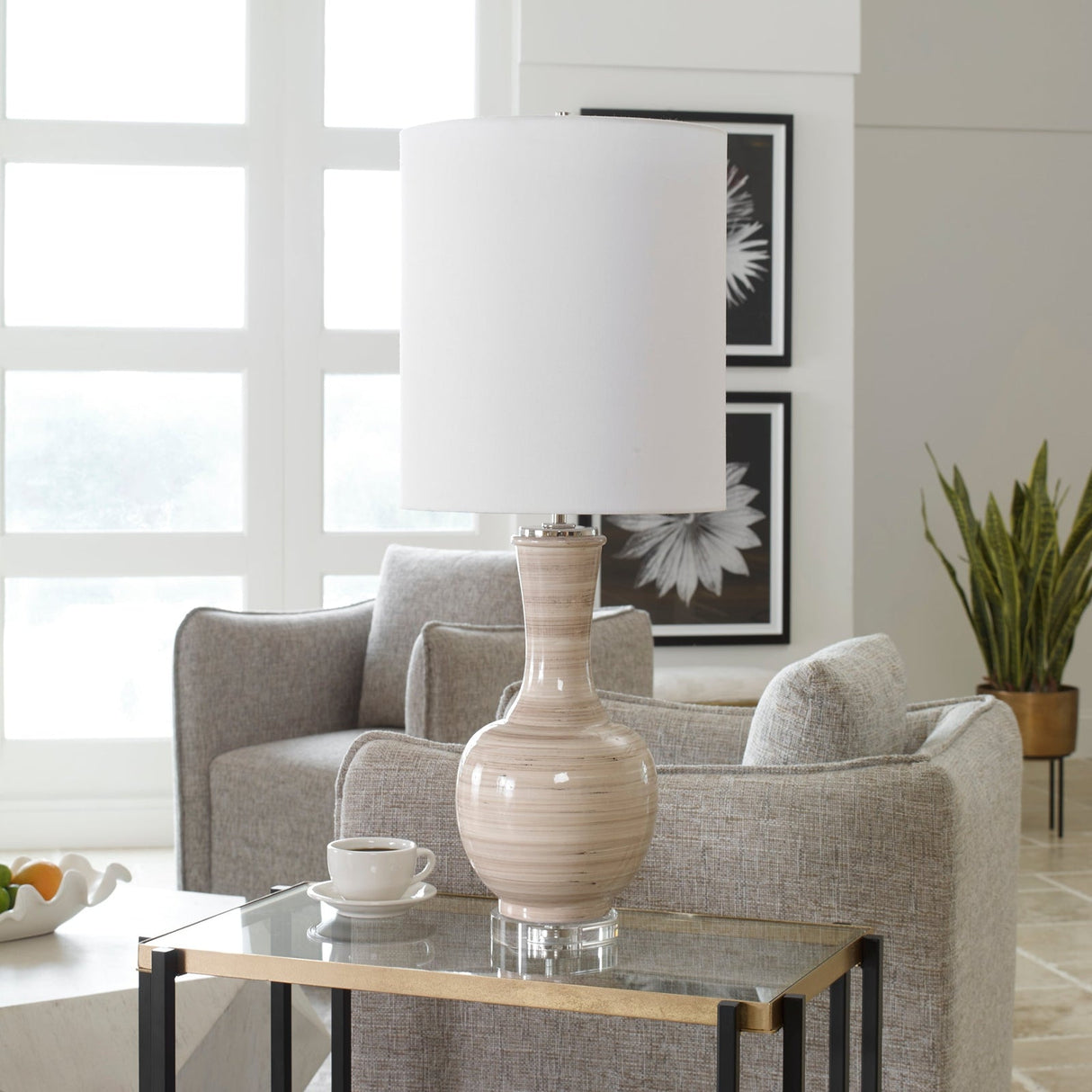 Uttermost Chalice Striped Table Lamp - Home Elegance USA