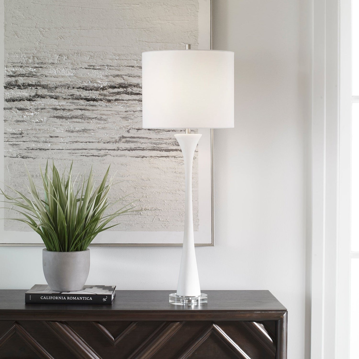 Uttermost Fountain White Marble Buffet Lamp - Home Elegance USA