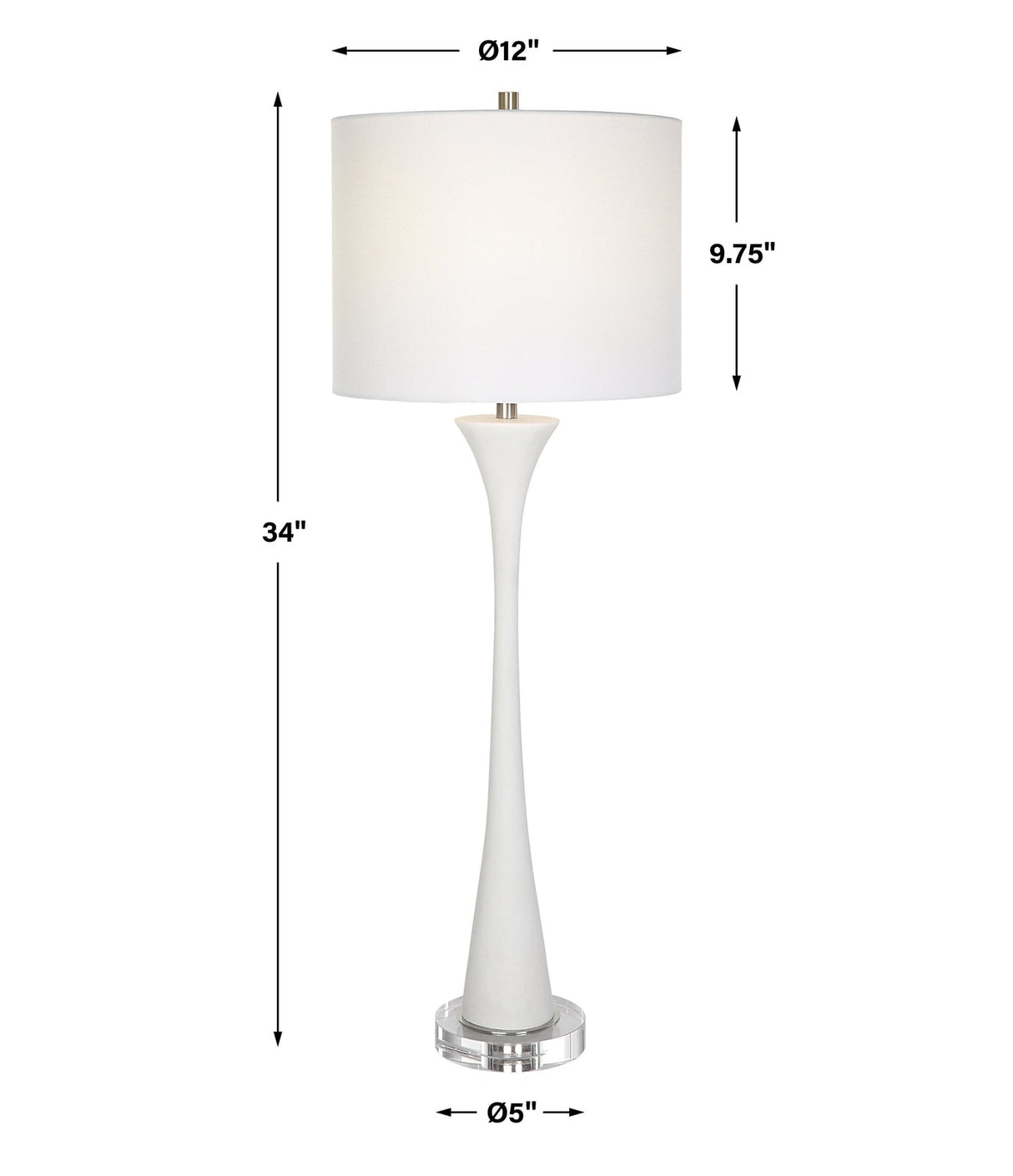 Uttermost Fountain White Marble Buffet Lamp - Home Elegance USA