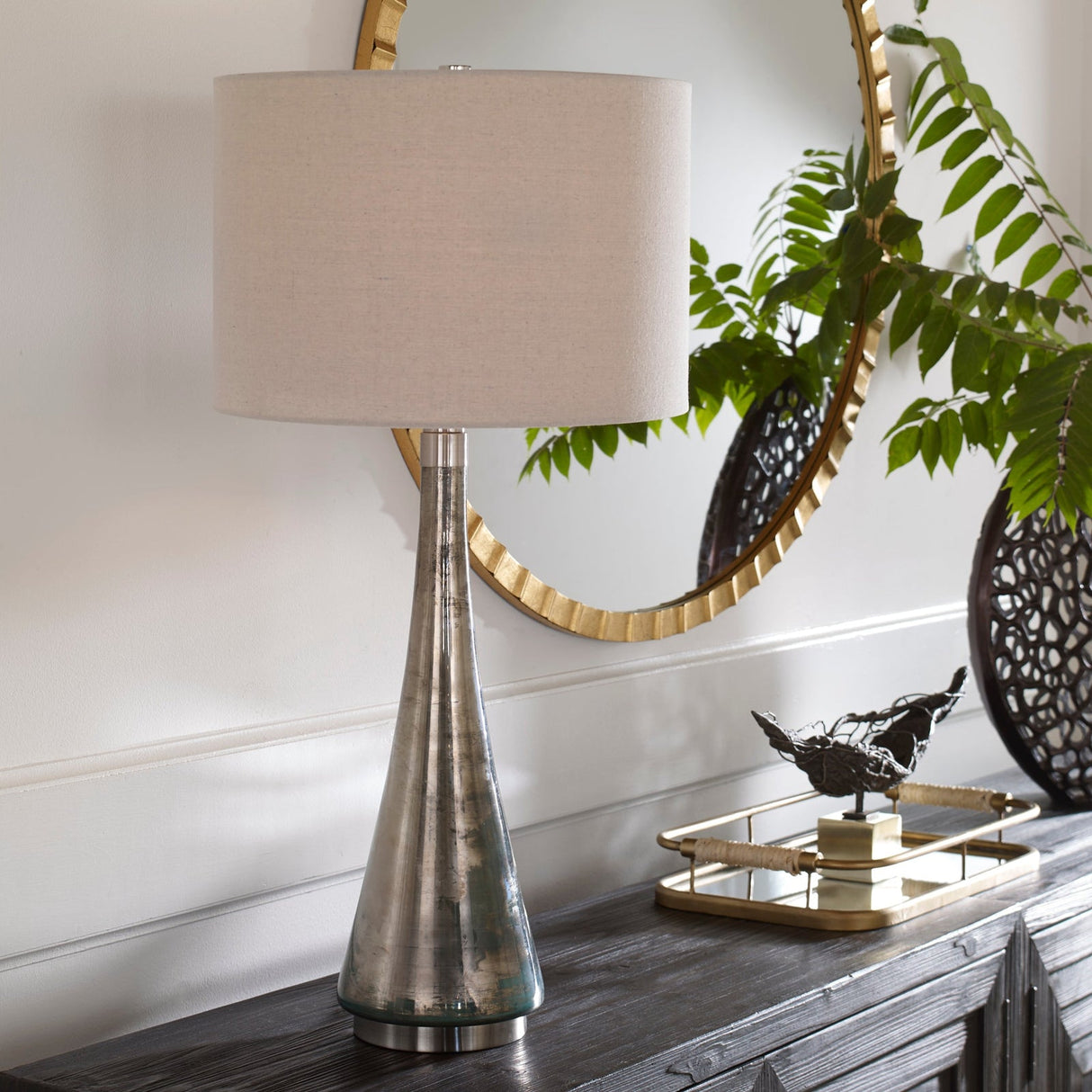 Uttermost Contour Metallic Glass Table Lamp - Home Elegance USA