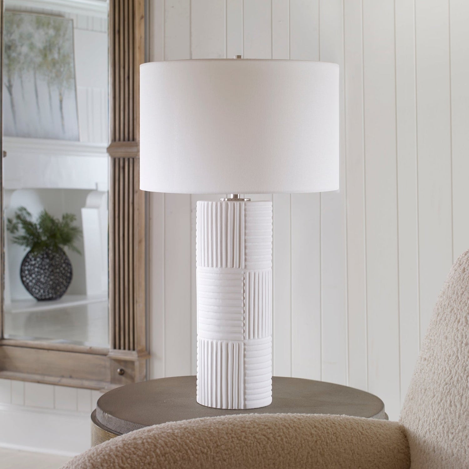 Uttermost Patchwork White Table Lamp - Home Elegance USA