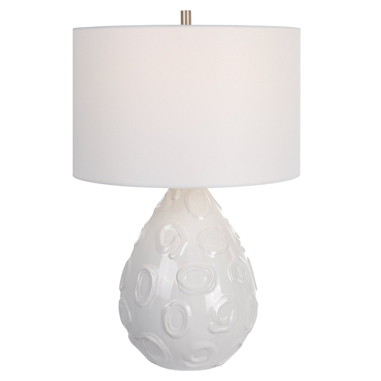Uttermost Loop White Glaze Table Lamp - Home Elegance USA