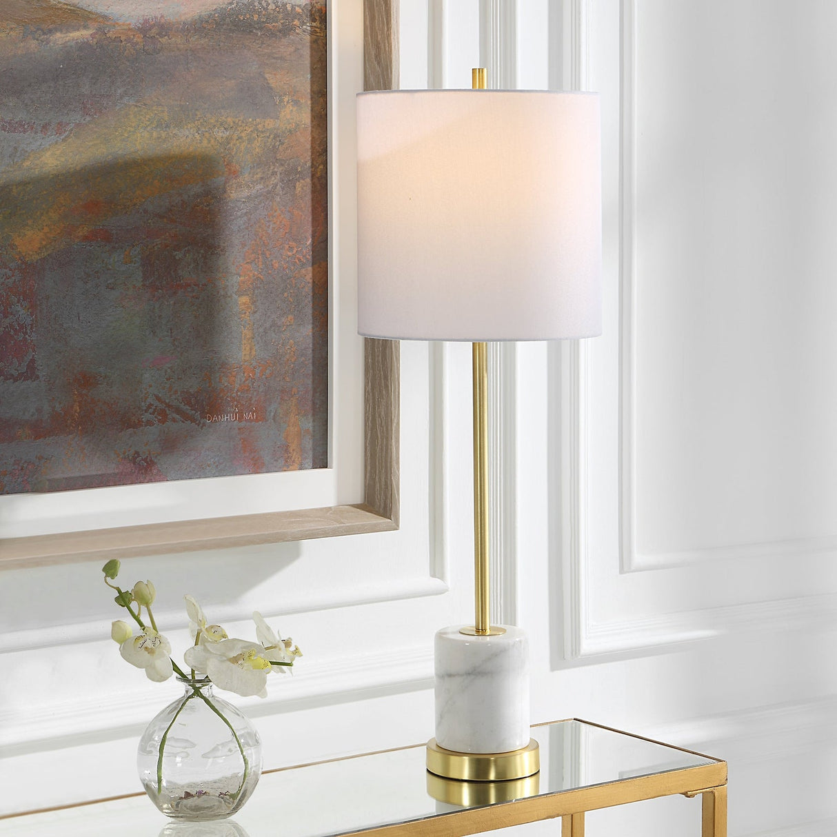 Uttermost Turret Gold Buffet Lamp - Home Elegance USA
