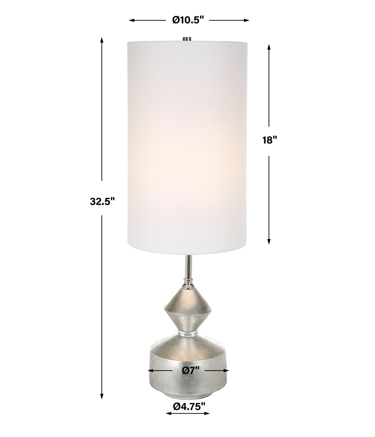 Uttermost Vial Silver Buffet Lamp - Home Elegance USA