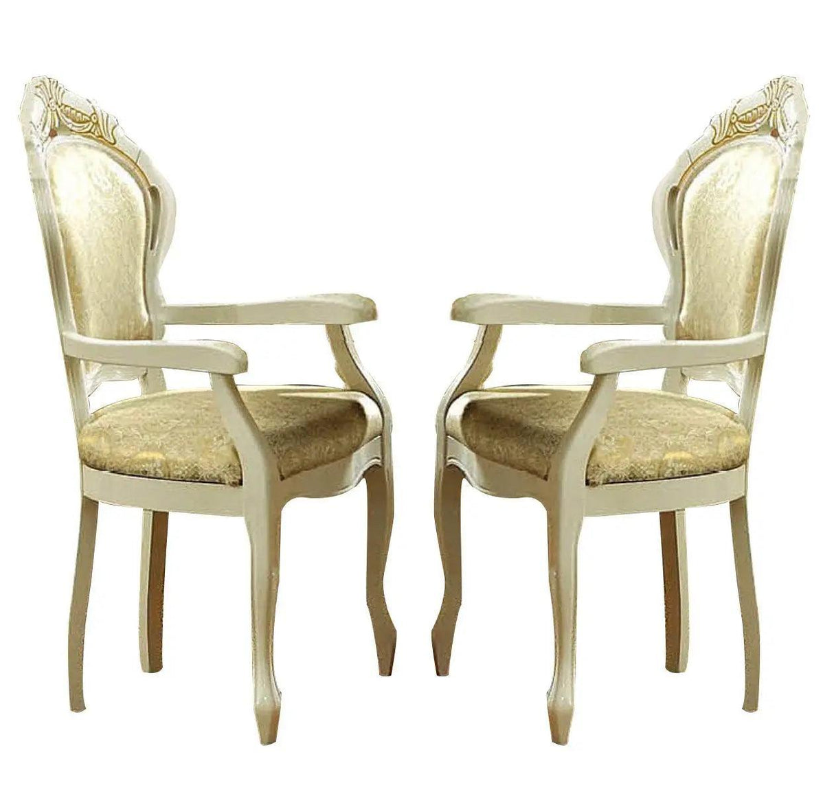 Leonardo Classic Rectangular Dining Room Set By Esf Furniture - Glossy Ivory Finish - ESF Furniture