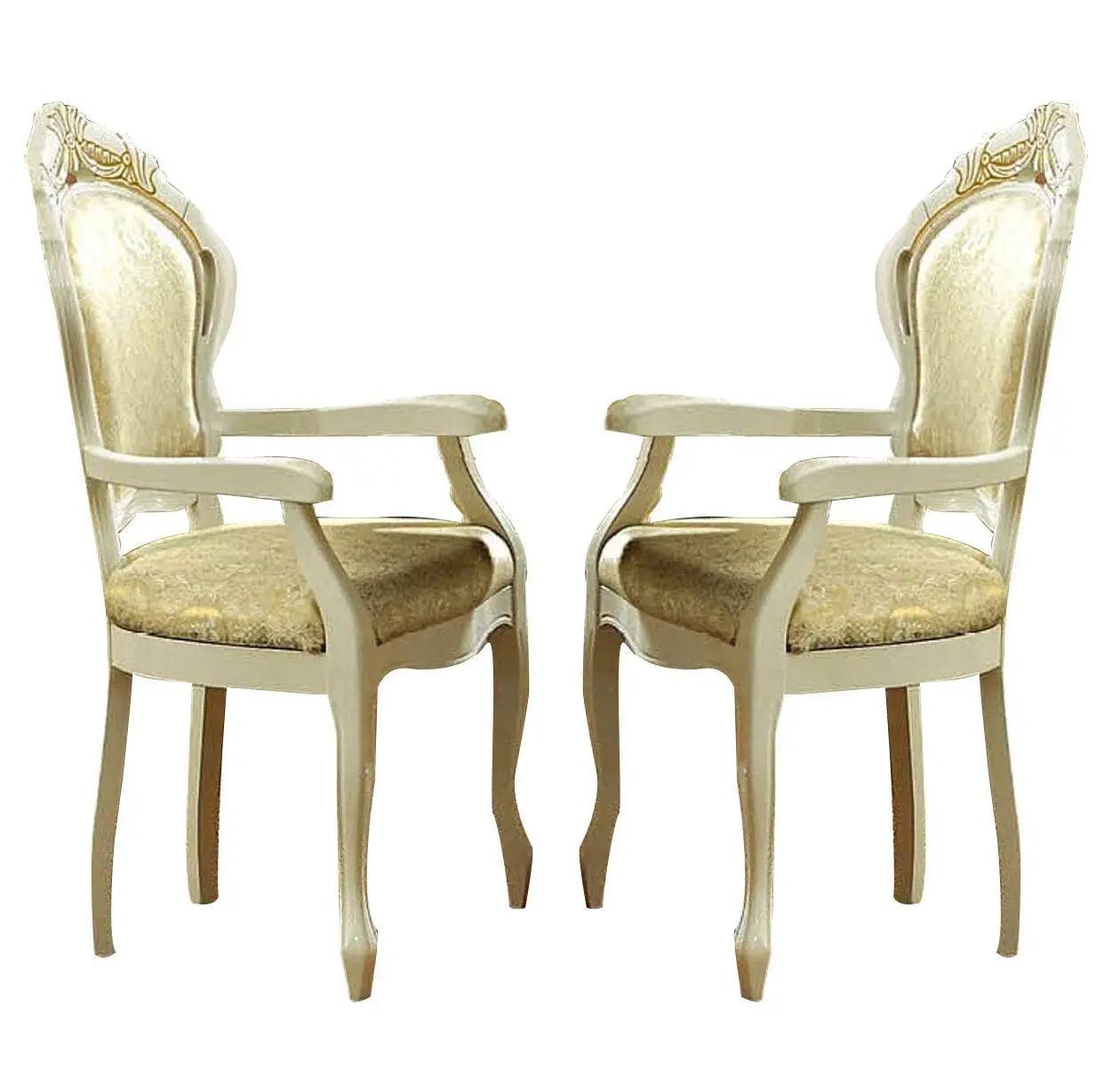 Leonardo Classic Rectangular Dining Room Set By Esf Furniture - Glossy Ivory Finish - ESF Furniture