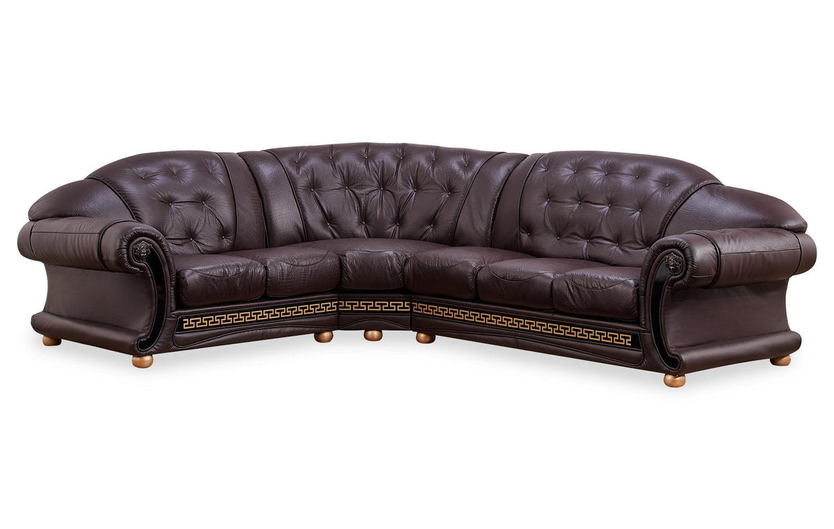 Apolo Sectional Left Facing Brown - Apolosectleftbrown | ESF | Home Elegance USA