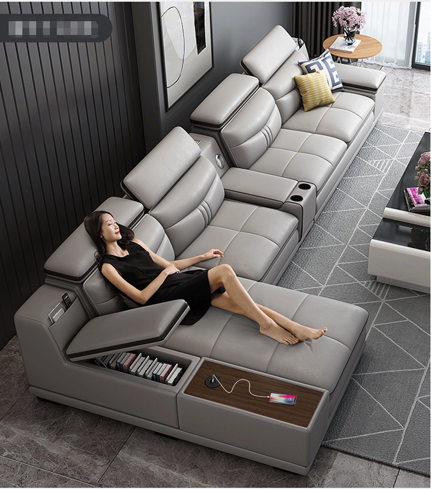 908 Sectional Right In Light Grey - 908Sectionalright | ESF | Home Elegance USA