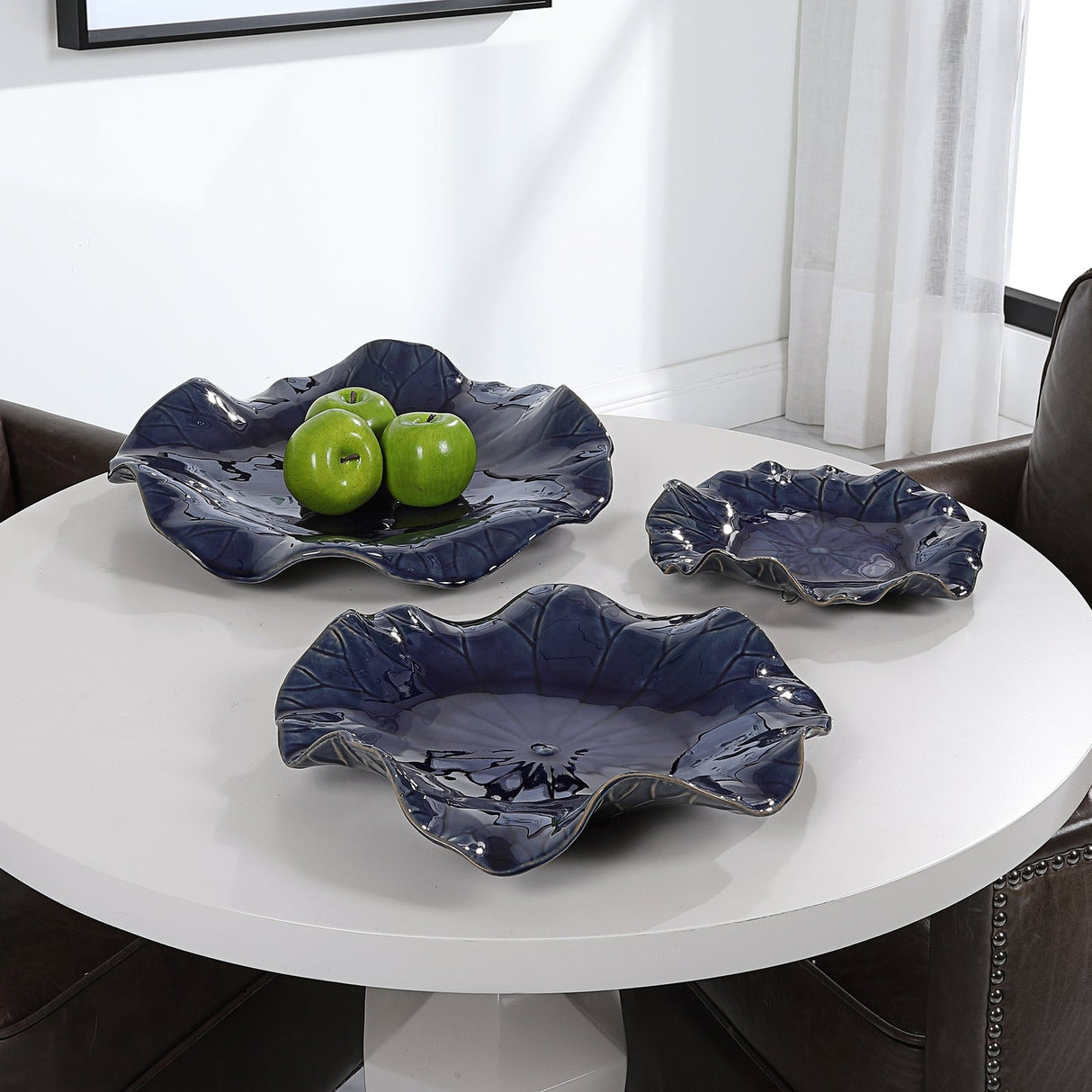 Abella Ceramic Wall Decor - Set Of 3 | Uttermost | Home Elegance USA