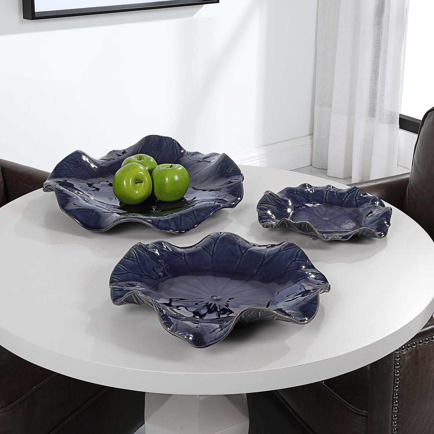Abella Ceramic Wall Decor - Set Of 3 | Uttermost | Home Elegance USA