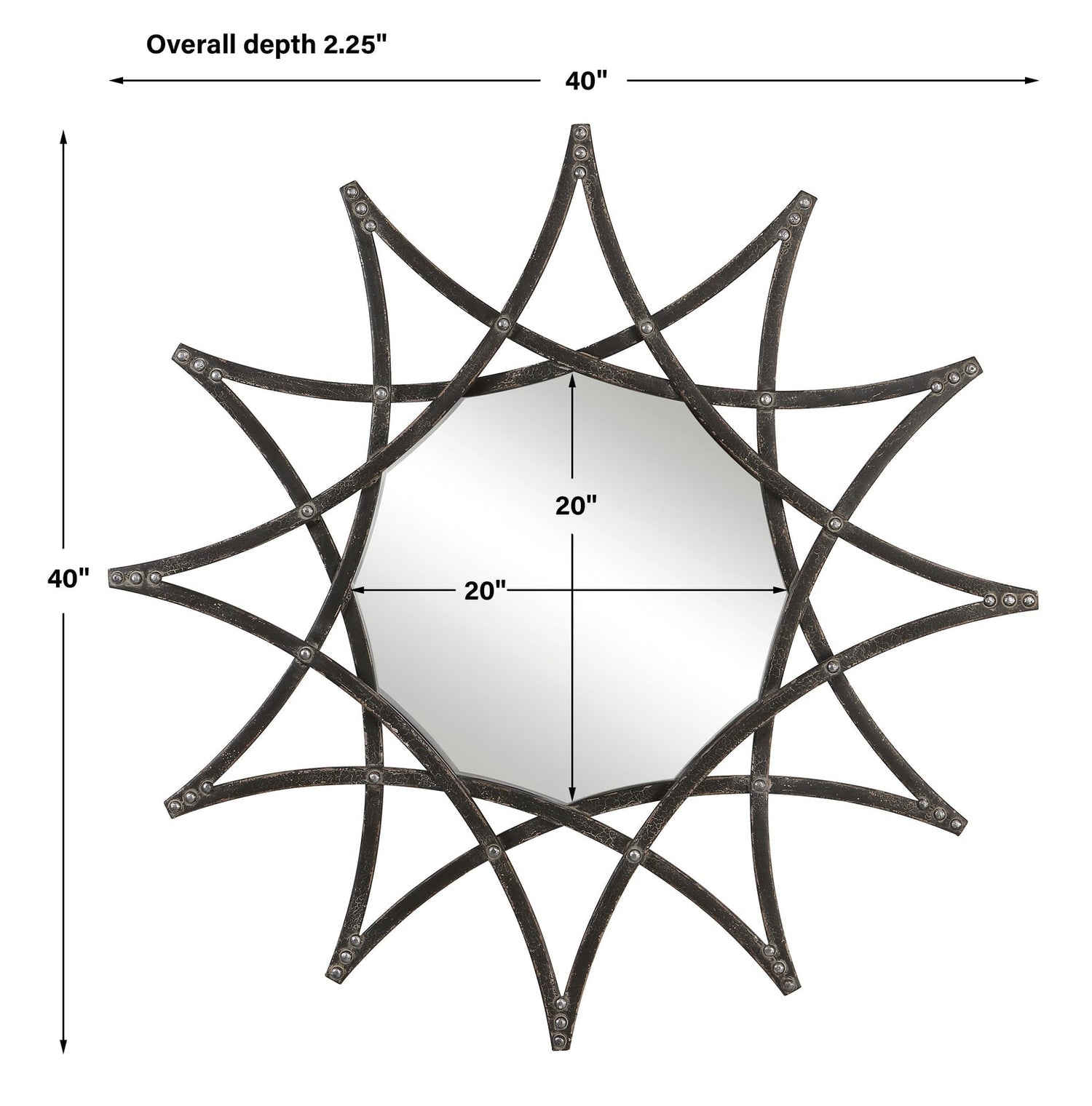 Uttermost Solaris Iron Star Mirror - Home Elegance USA