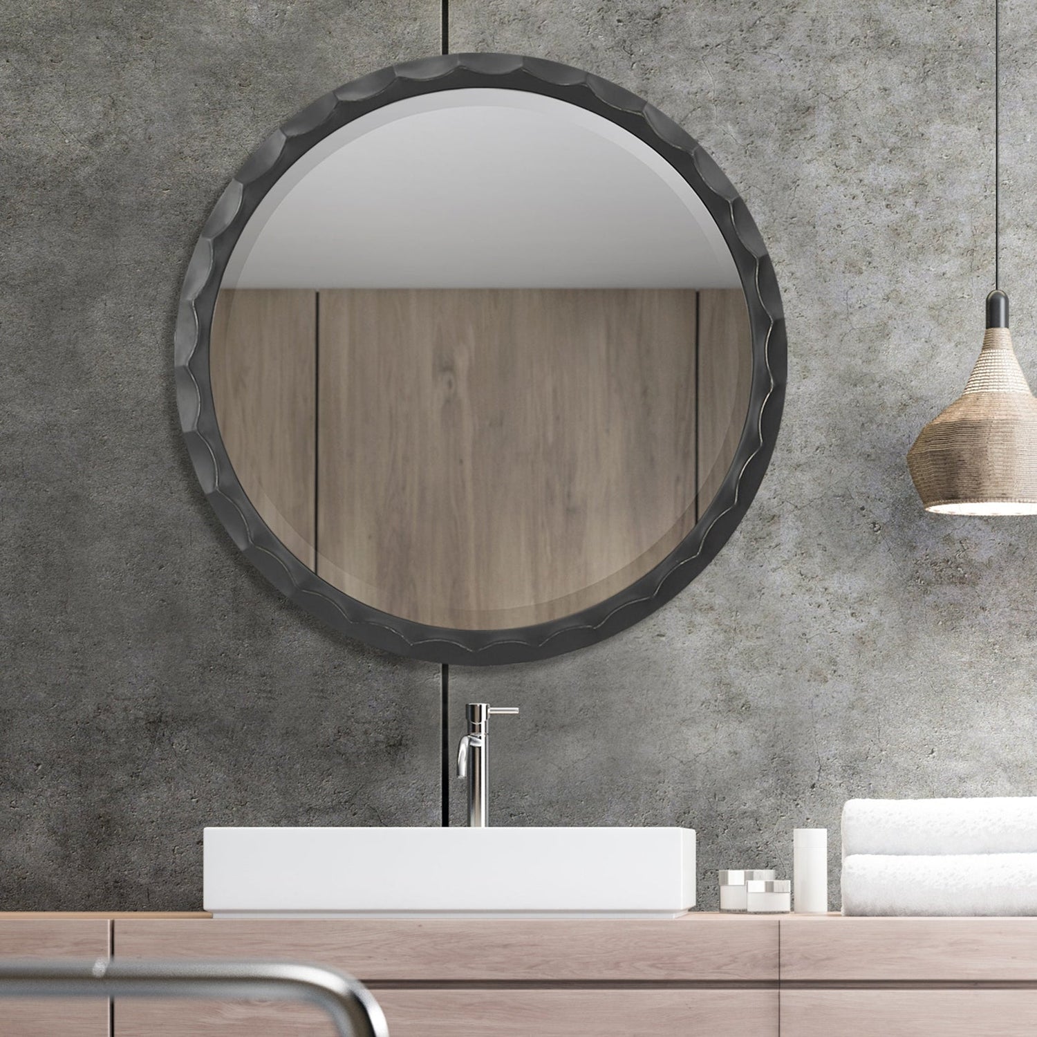 Uttermost Scalloped Edge Round Mirror - Home Elegance USA