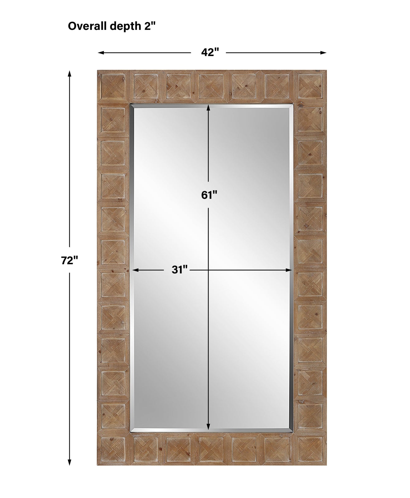 Uttermost Ranahan Rustic Farmhouse Mirror - Home Elegance USA