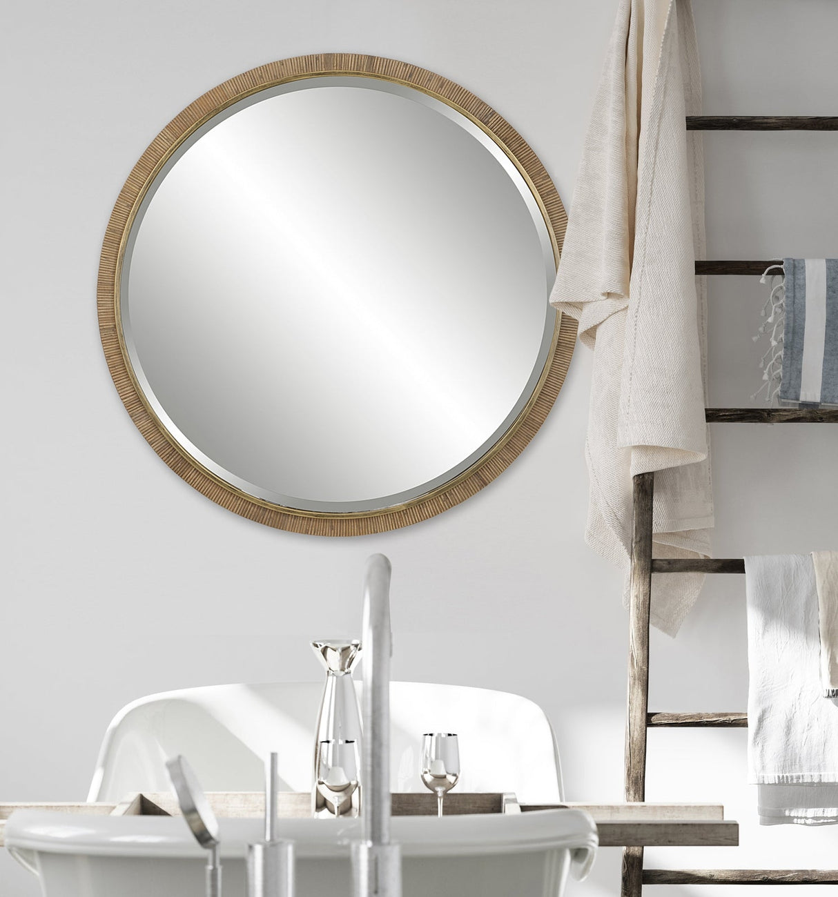 Uttermost Paradise Round Rattan Mirror - Home Elegance USA