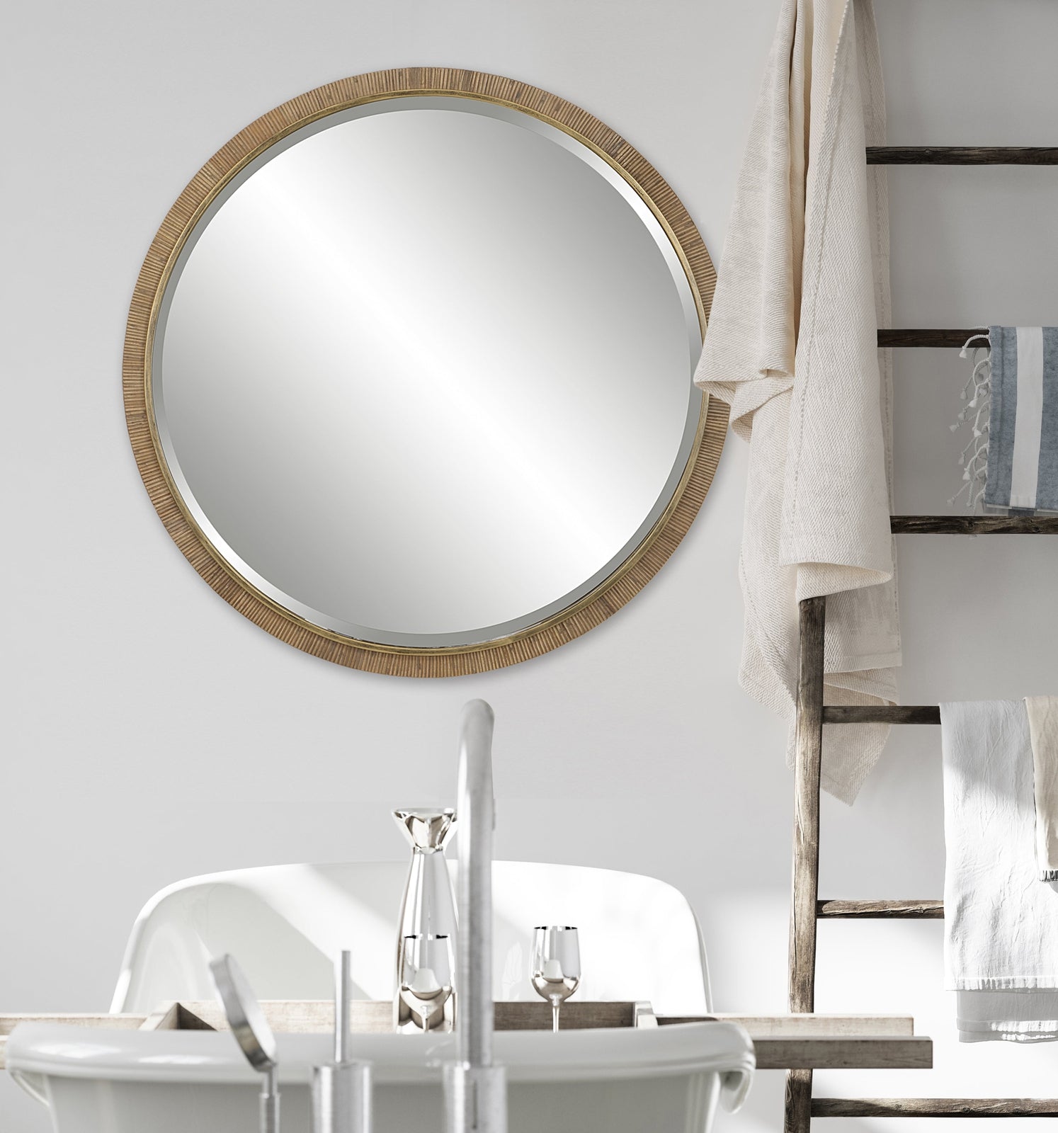 Uttermost Paradise Round Rattan Mirror - Home Elegance USA