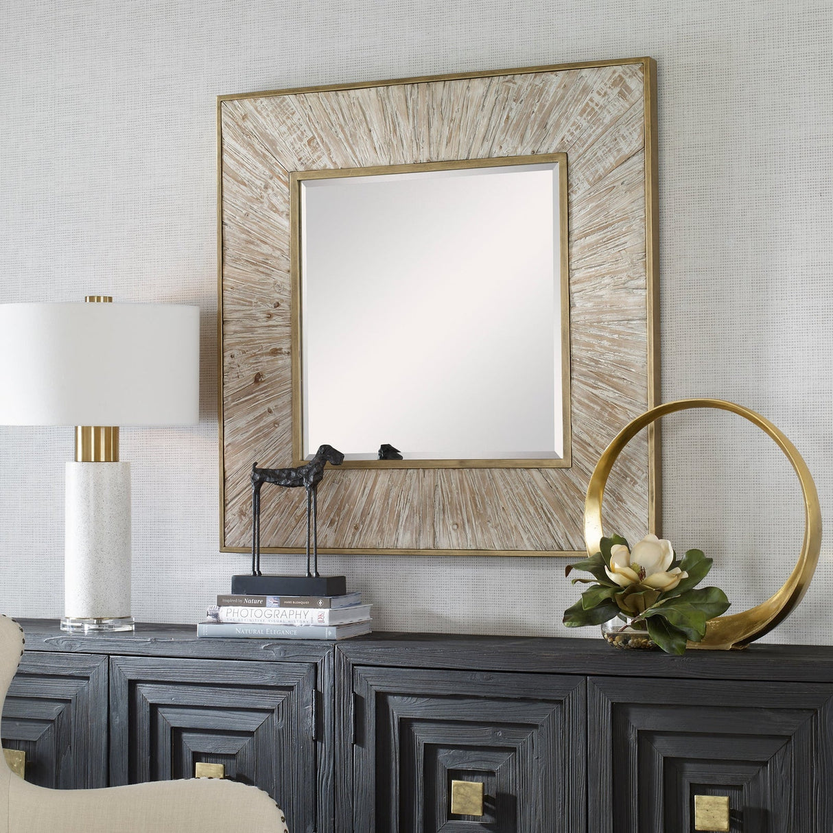 Uttermost Wharton Whitewashed Square Mirror - Home Elegance USA