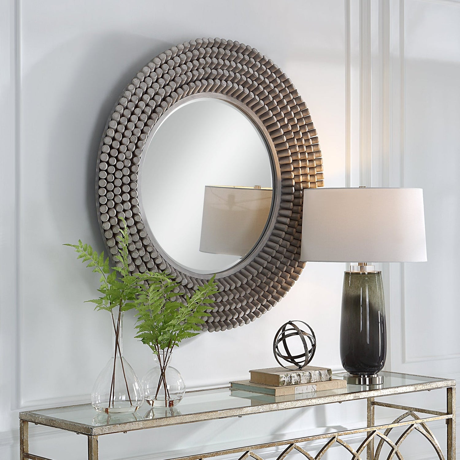 Uttermost Portside Round Gray Mirror - Home Elegance USA