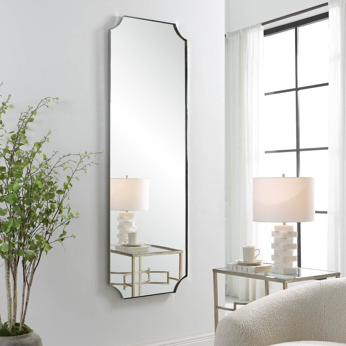 Uttermost Lennox Nickel Tall Mirror - Home Elegance USA