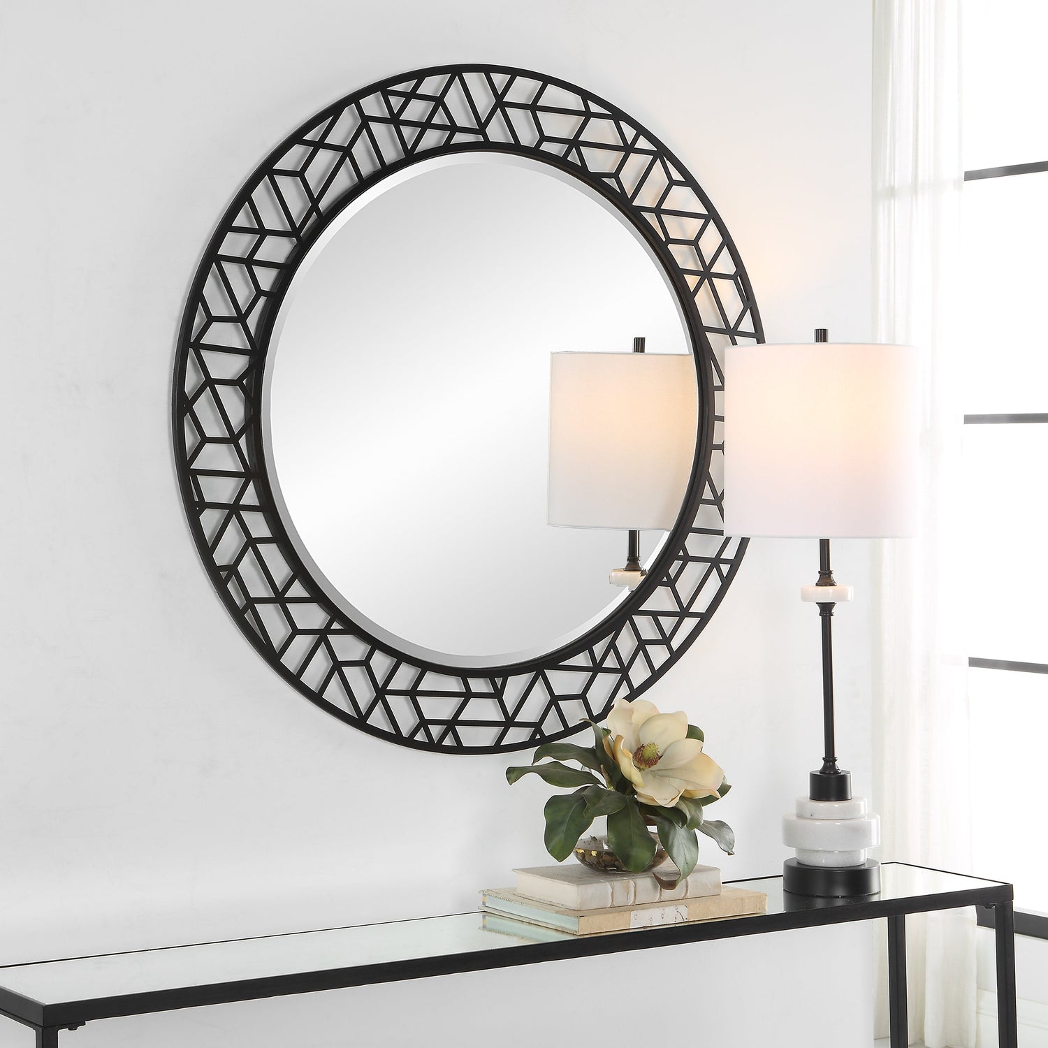 Uttermost Mosaic Metal Round Mirror - Home Elegance USA