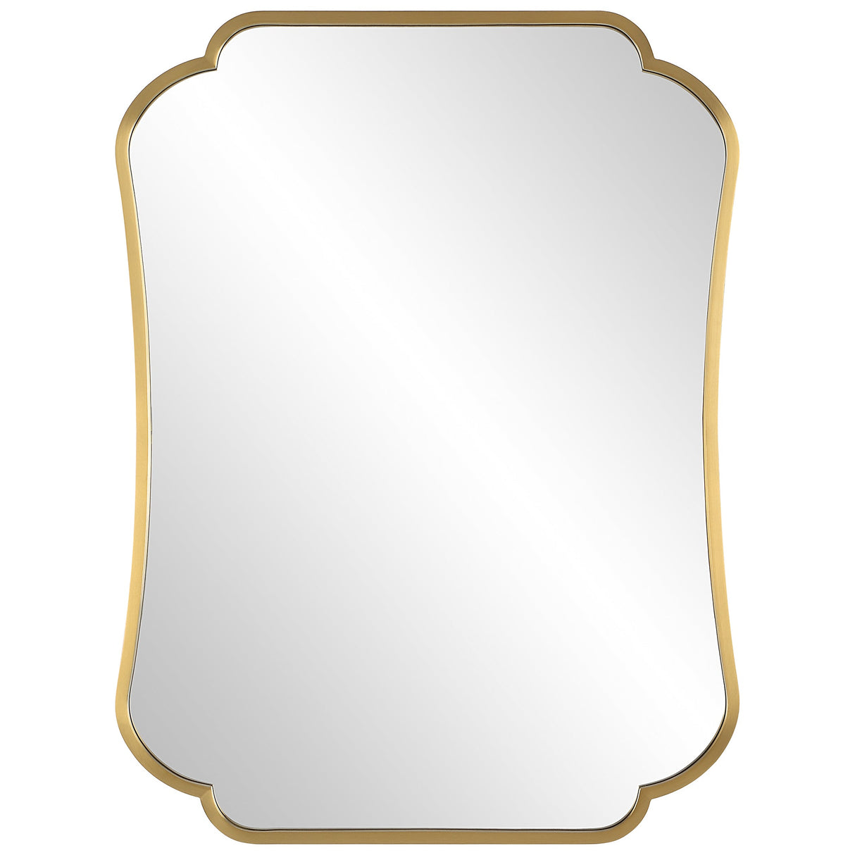 Athena Brushed Brass Mirror | Uttermost | Home Elegance USA