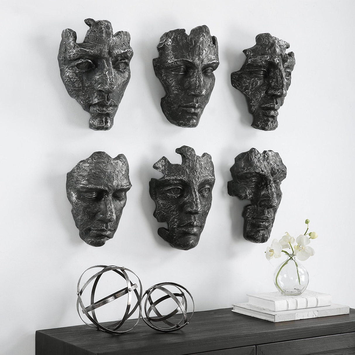 Uttermost Self-Portrait Metallic Wall Decor - Set Of 6 - Home Elegance USA