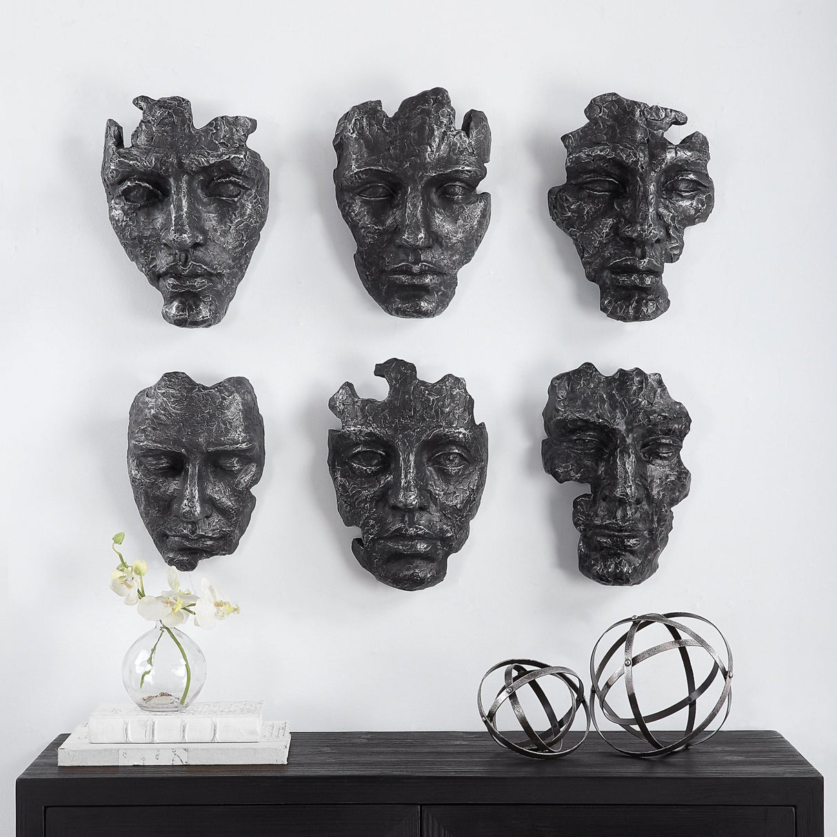 Uttermost Self-Portrait Metallic Wall Decor - Set Of 6 - Home Elegance USA