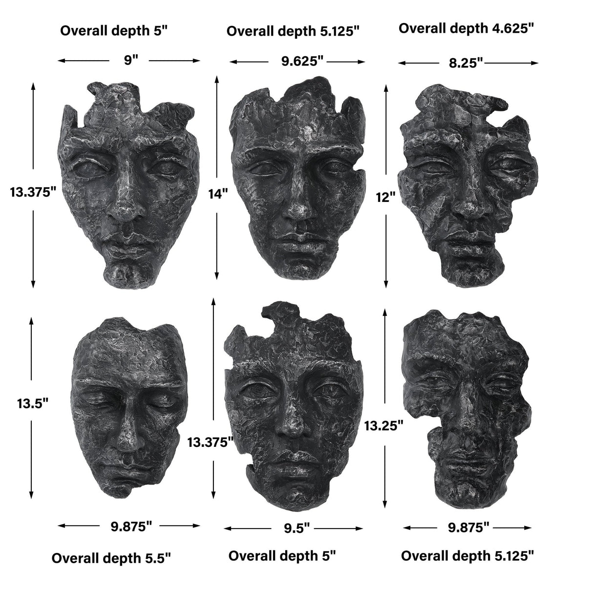 Uttermost Self-Portrait Metallic Wall Decor - Set Of 6 - Home Elegance USA
