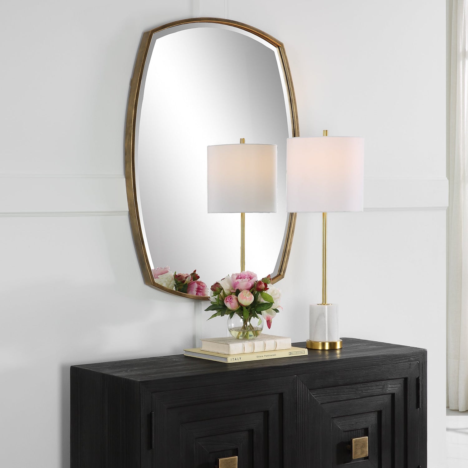 Uttermost Varenna Aged Gold Vanity Mirror - Home Elegance USA
