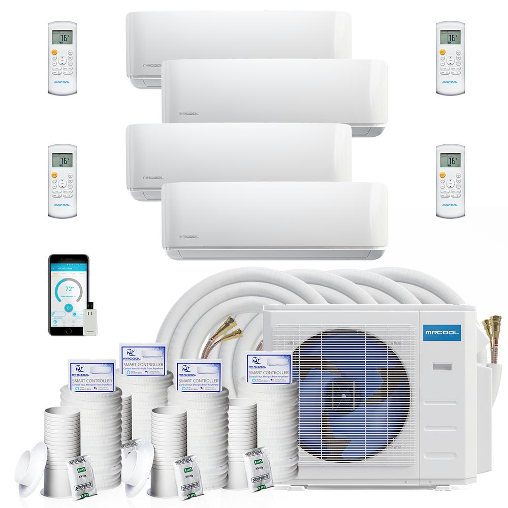 MRCOOL DIY Mini Split - 39,000 BTU 4 Zone Ductless Air Conditioner and Heat Pump with 50 ft. Install Kit, DIYM436HPW01C194 - Home Elegance USA