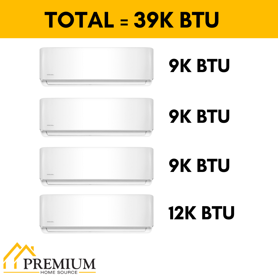 MRCOOL DIY Mini Split - 39,000 BTU 4 Zone Ductless Air Conditioner and Heat Pump with 50 ft. Install Kit, DIYM448HPW00C194 - Home Elegance USA