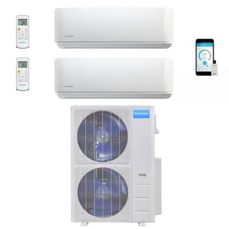 MRCOOL DIY Mini Split - 54,000 BTU 2 Zone Ductless Air Conditioner and Heat Pump, DIY-B-248HP1836 - Home Elegance USA