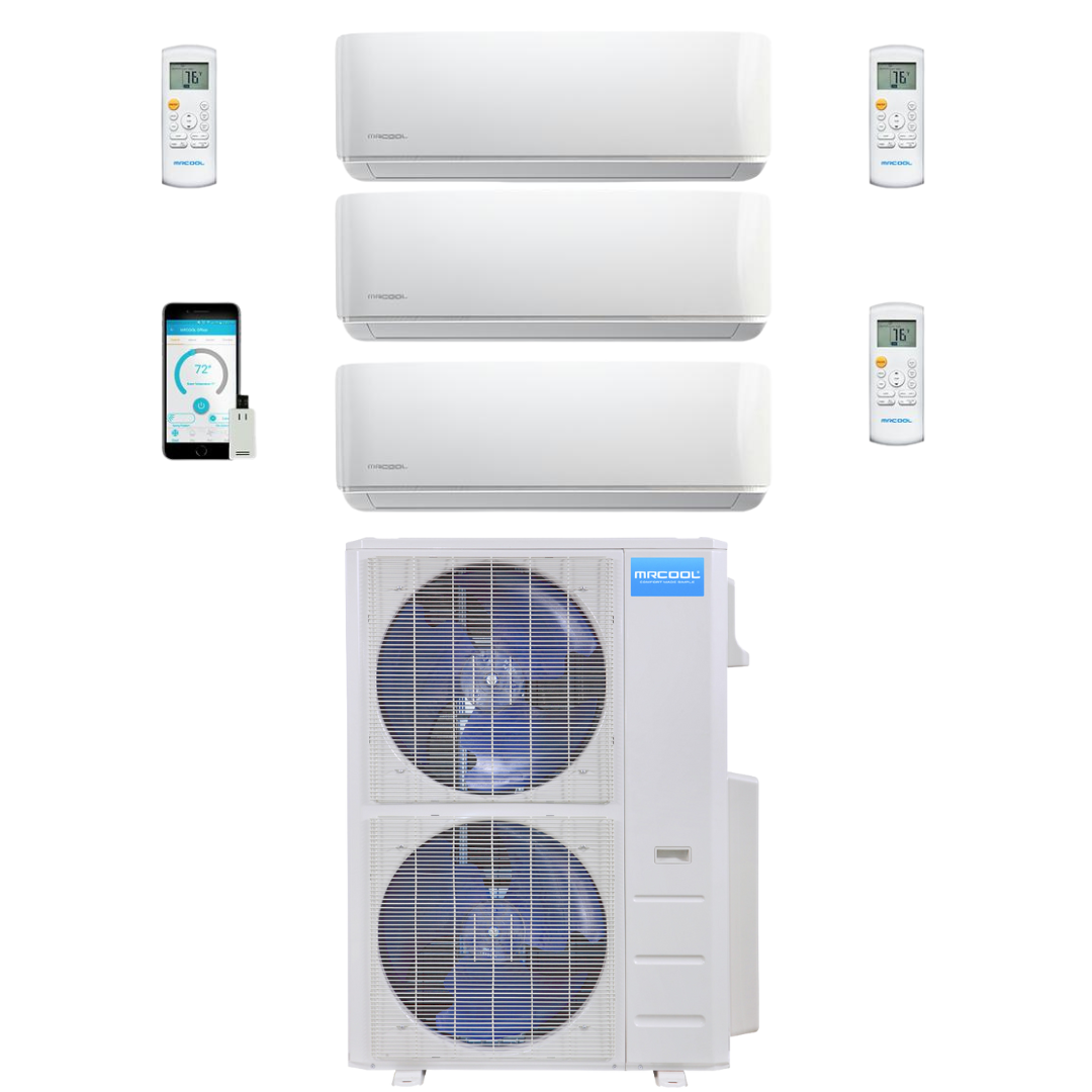 MRCOOL DIY Mini Split - 54,000 BTU 3 Zone Ductless Air Conditioner and Heat Pump, DIY-B-348HP090936 - Home Elegance USA