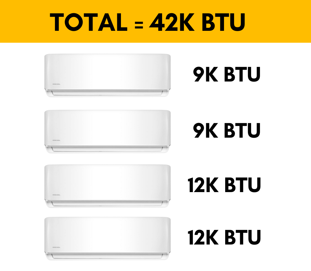 MRCOOL DIY Mini Split - 42,000 BTU 4 Zone Ductless Air Conditioner and Heat Pump with 50 ft. Install Kit, DIYM436HPW02C194 - Home Elegance USA
