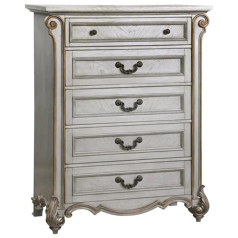 Melrose 6Pc Transitional Bedroom Set in Silver Finish by Cosmos Furniture Cosmos Furniture