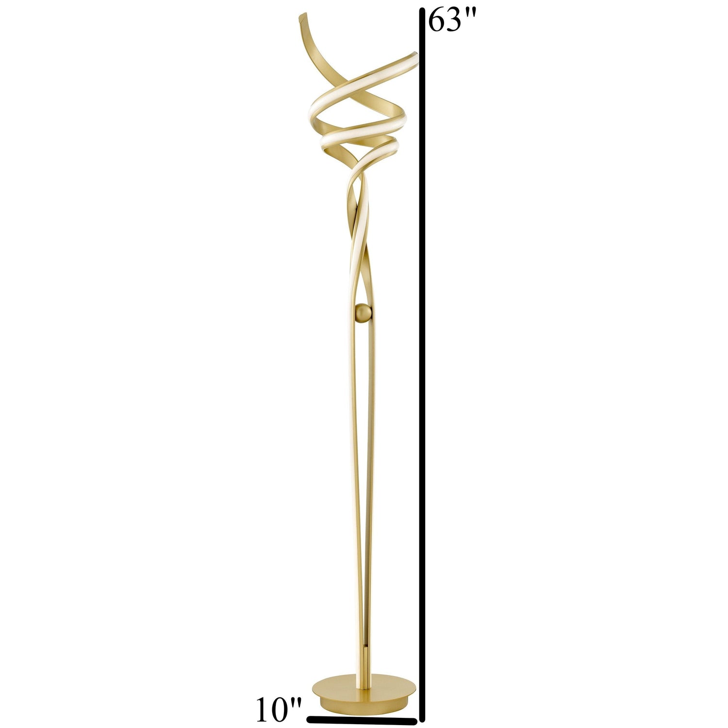 Munich LED Sandy Gold 63" Floor Lamp // Dimmable - Home Elegance USA
