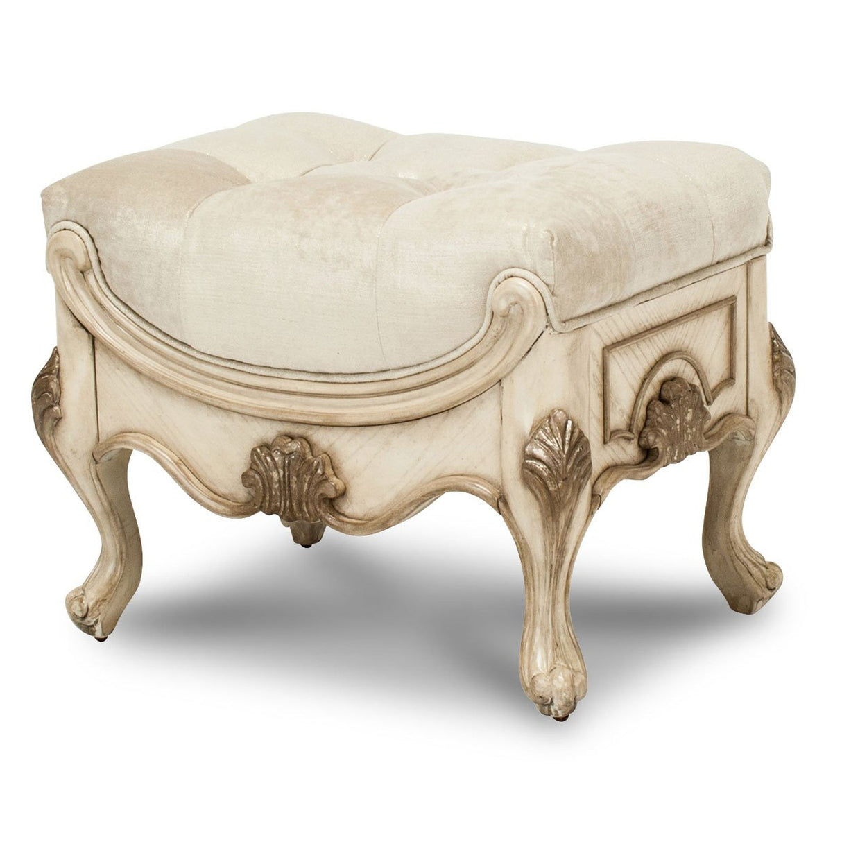 Michael Amini Platine De Royale Champagne Ottoman - Home Elegance USA