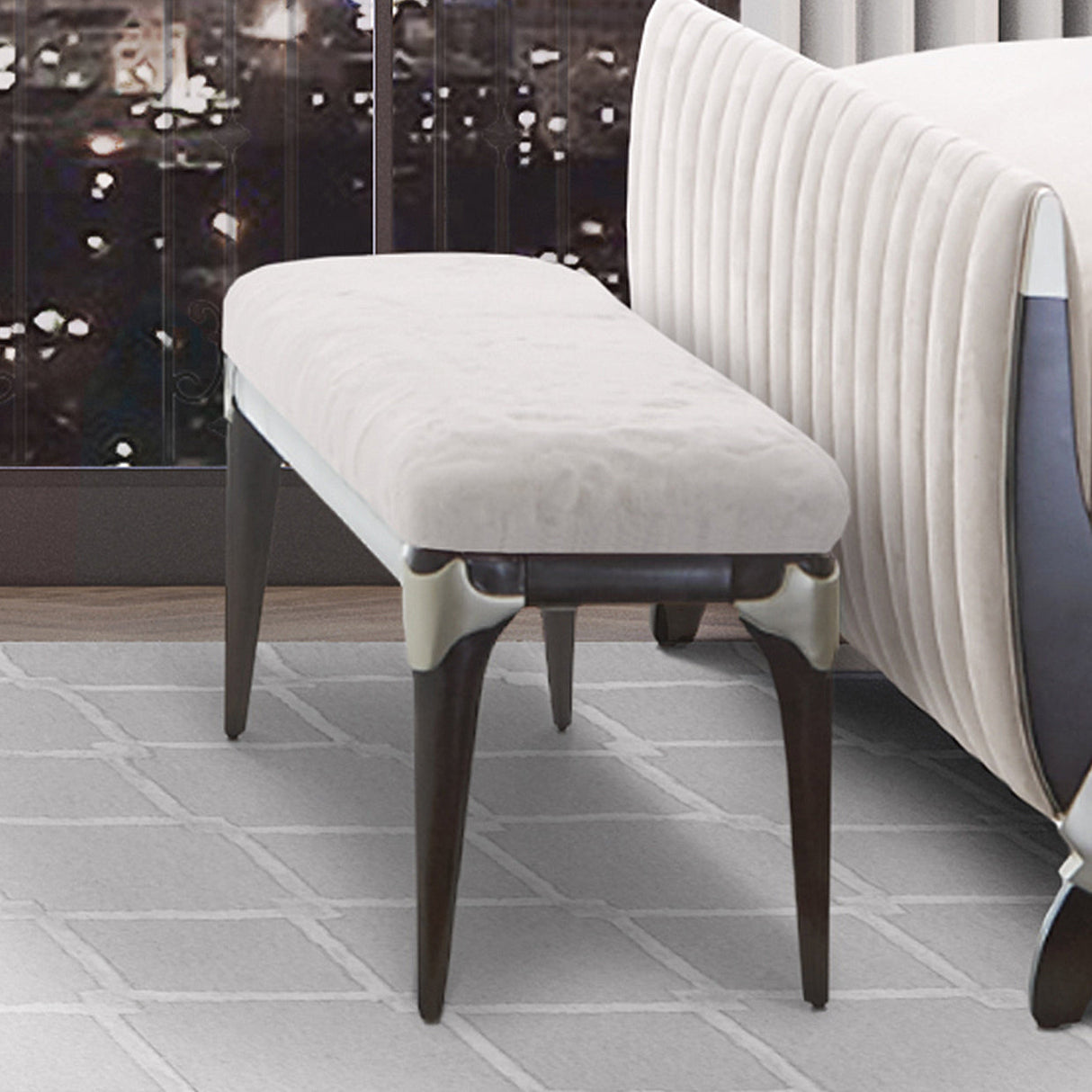Aico Furniture - Paris Chic Bed Bench In Espresso - N9003904-409