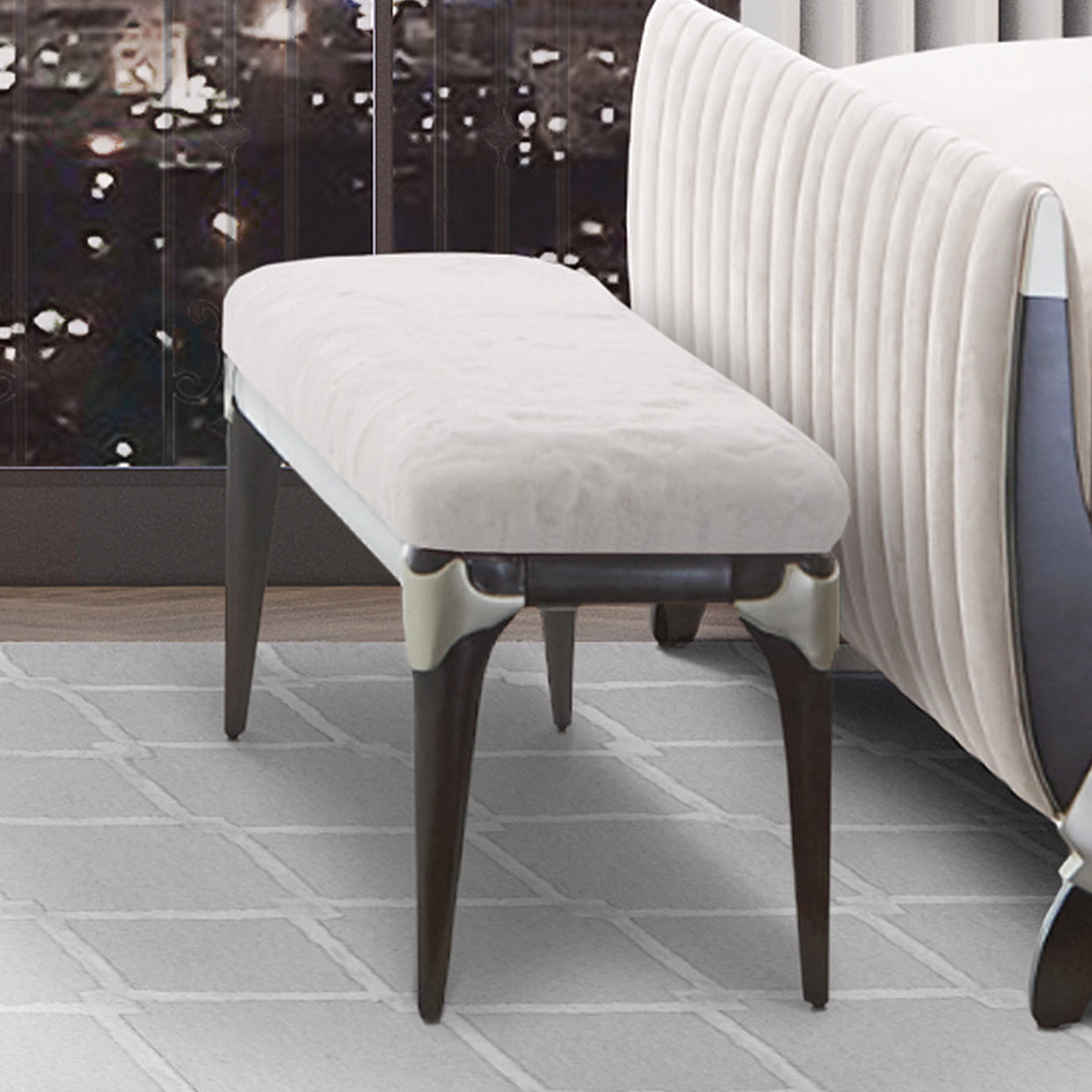 Aico Furniture - Paris Chic Bed Bench In Espresso - N9003904-409