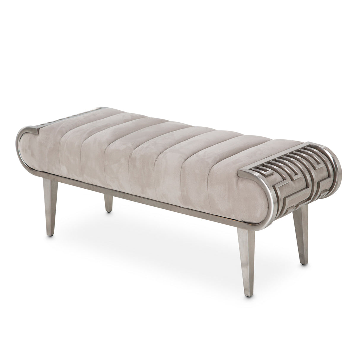 Aico Furniture - Roxbury Park Channel-Tufted Bench In Slate - N9006904-13