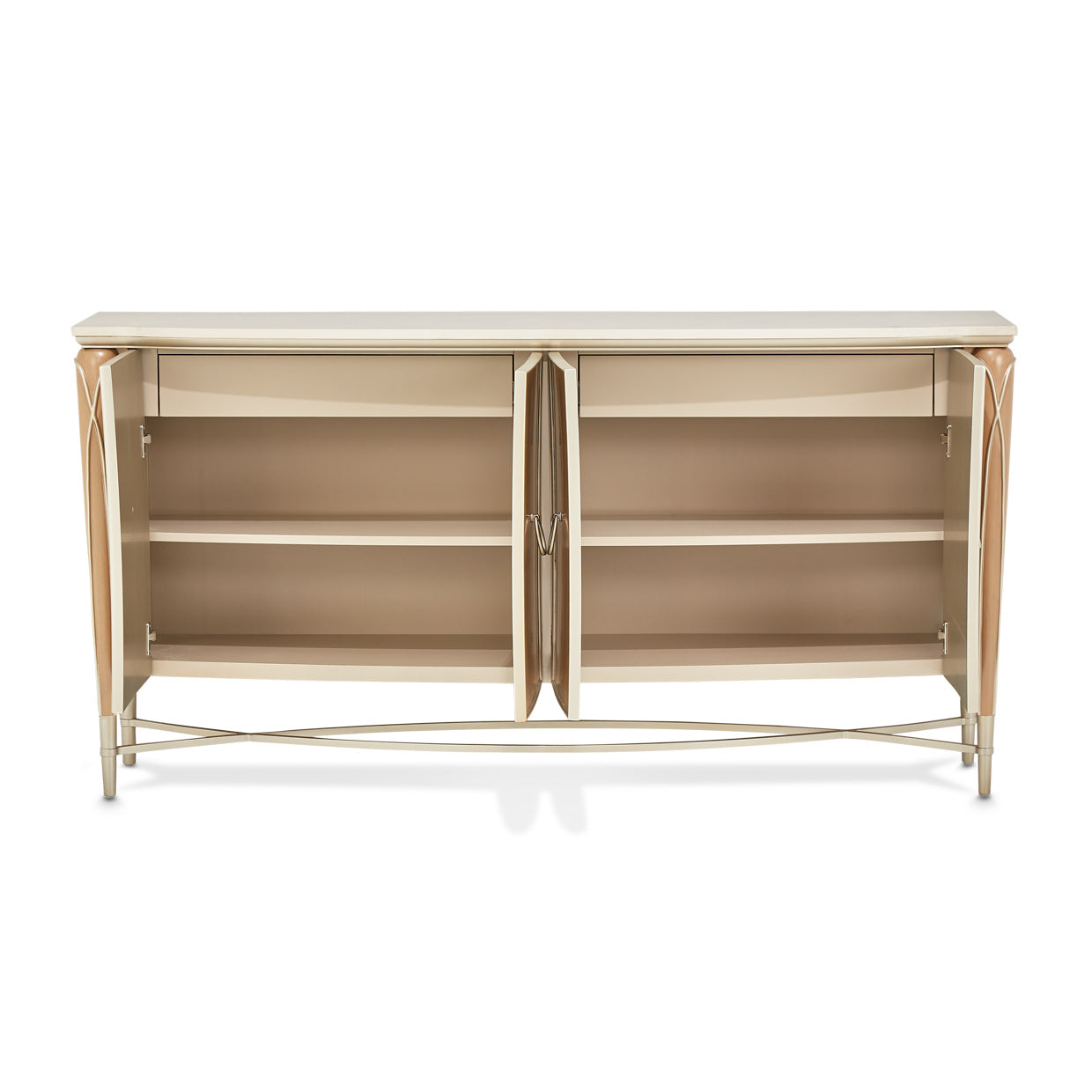 Aico Furniture - Villa Cherie Caramel Sideboard With Mirror In Chardonnay - N9008007-67-134