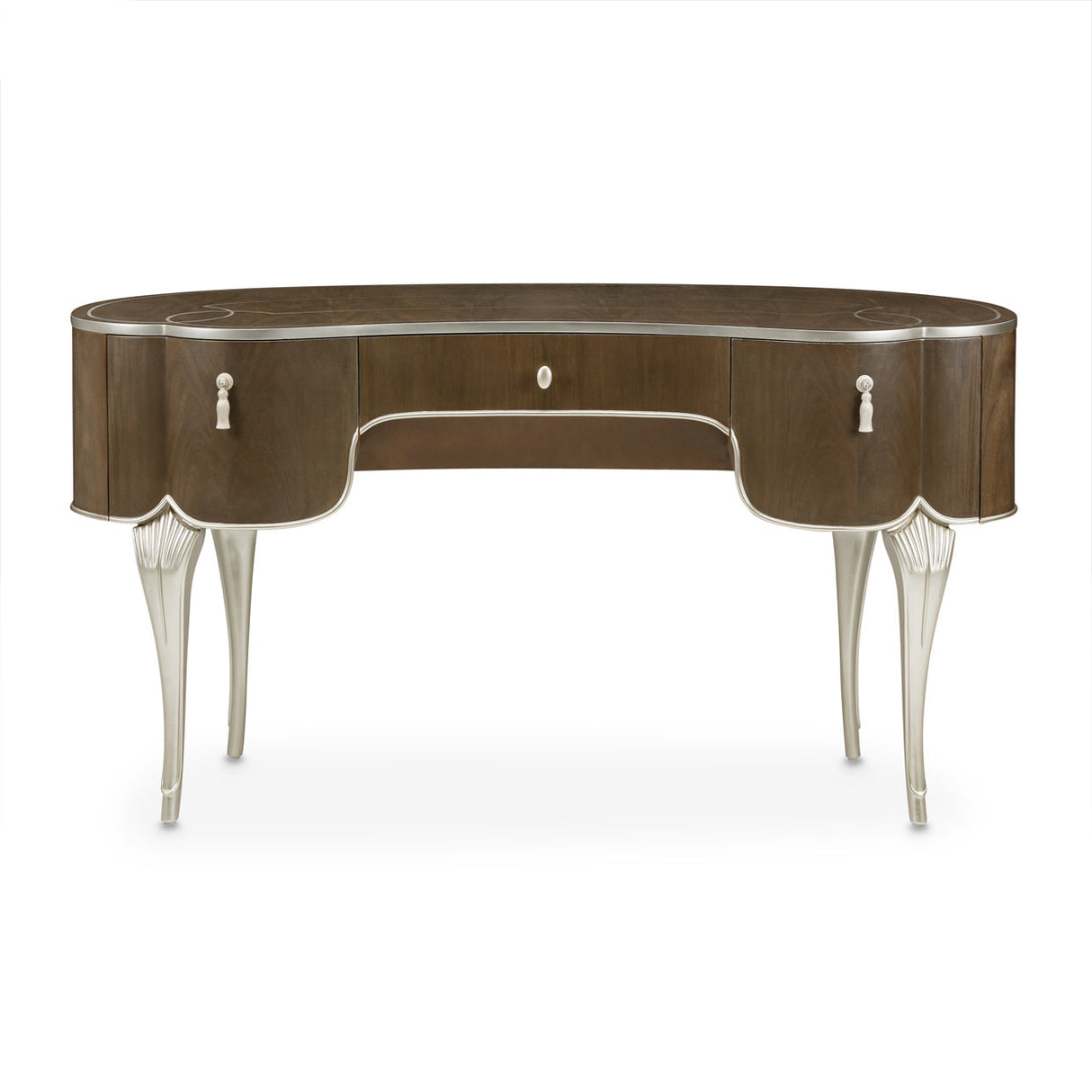 Aico Furniture - Villa Cherie Vanity Desk With Mirror In Hazelnut - N9008058-68-410