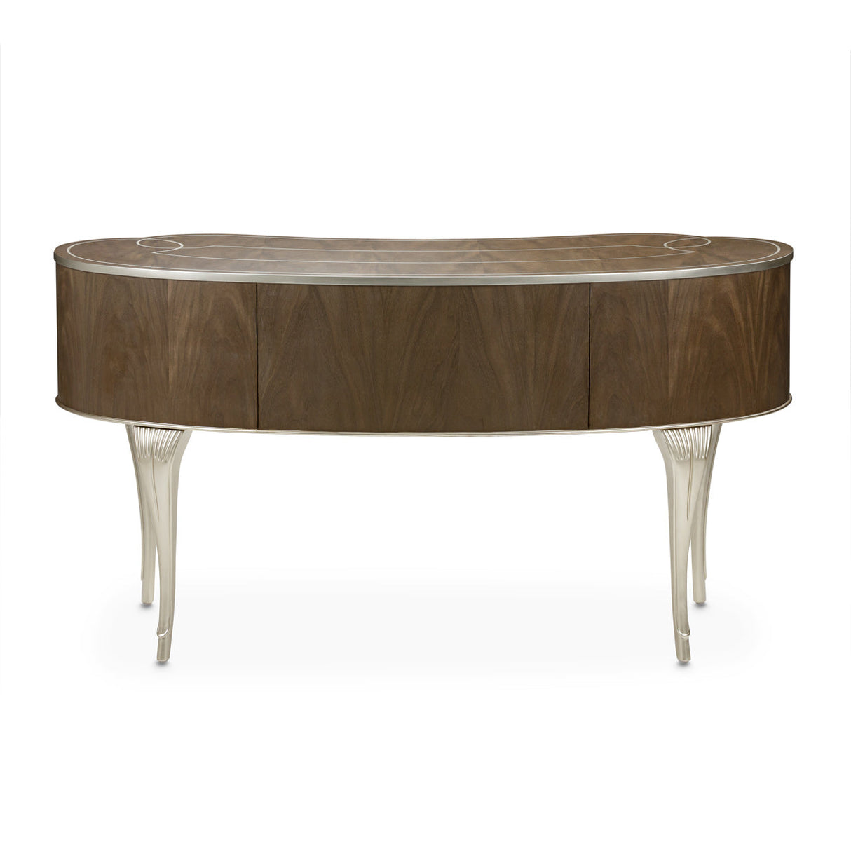 Aico Furniture - Villa Cherie Vanity Desk With Mirror In Hazelnut - N9008058-68-410