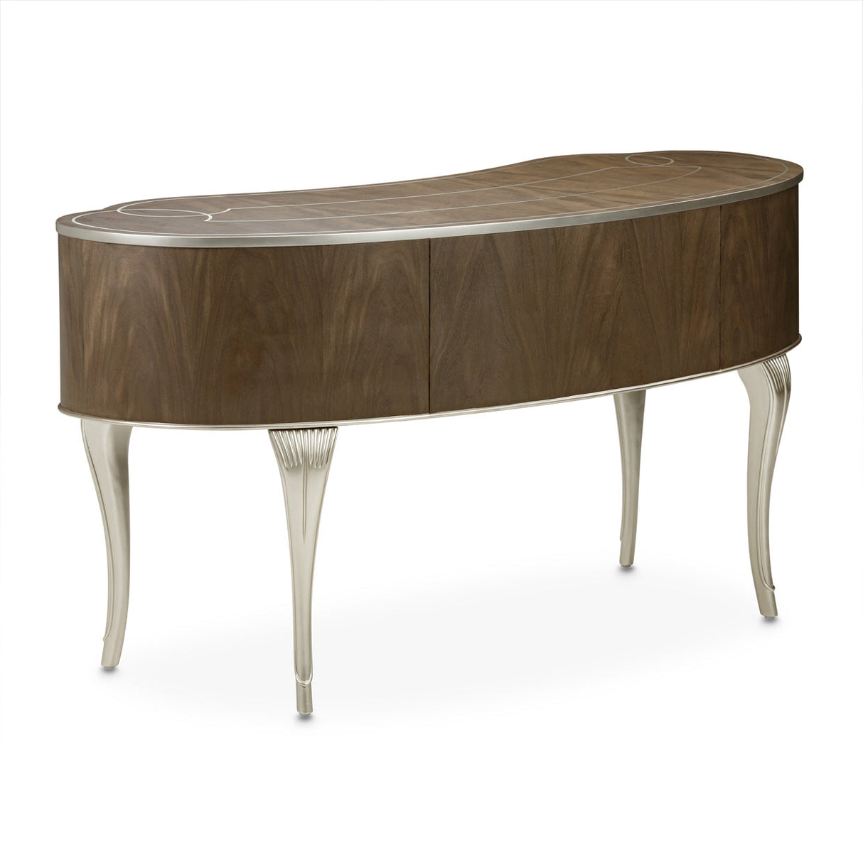 Aico Furniture - Villa Cherie Vanity Desk With Mirror In Hazelnut - N9008058-68-410