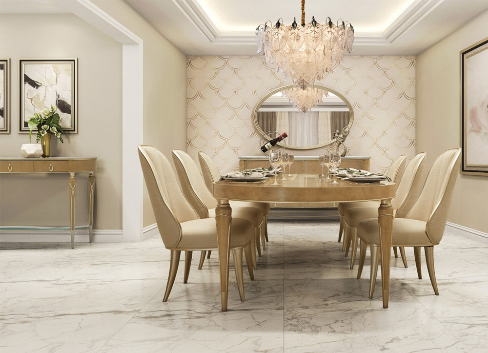 Aico Furniture - Villa Cherie Caramel 11 Piece Dining Room Set In Chardonnay - N9008000-134-11Set