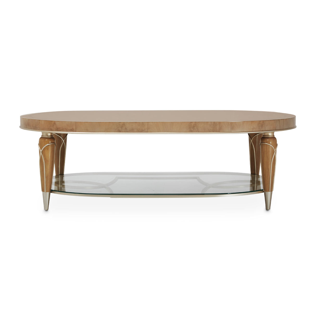 Aico Furniture - Villa Cherie Caramel 3 Piece Occasional Table Set In Chardonnay - N9008201-222-134