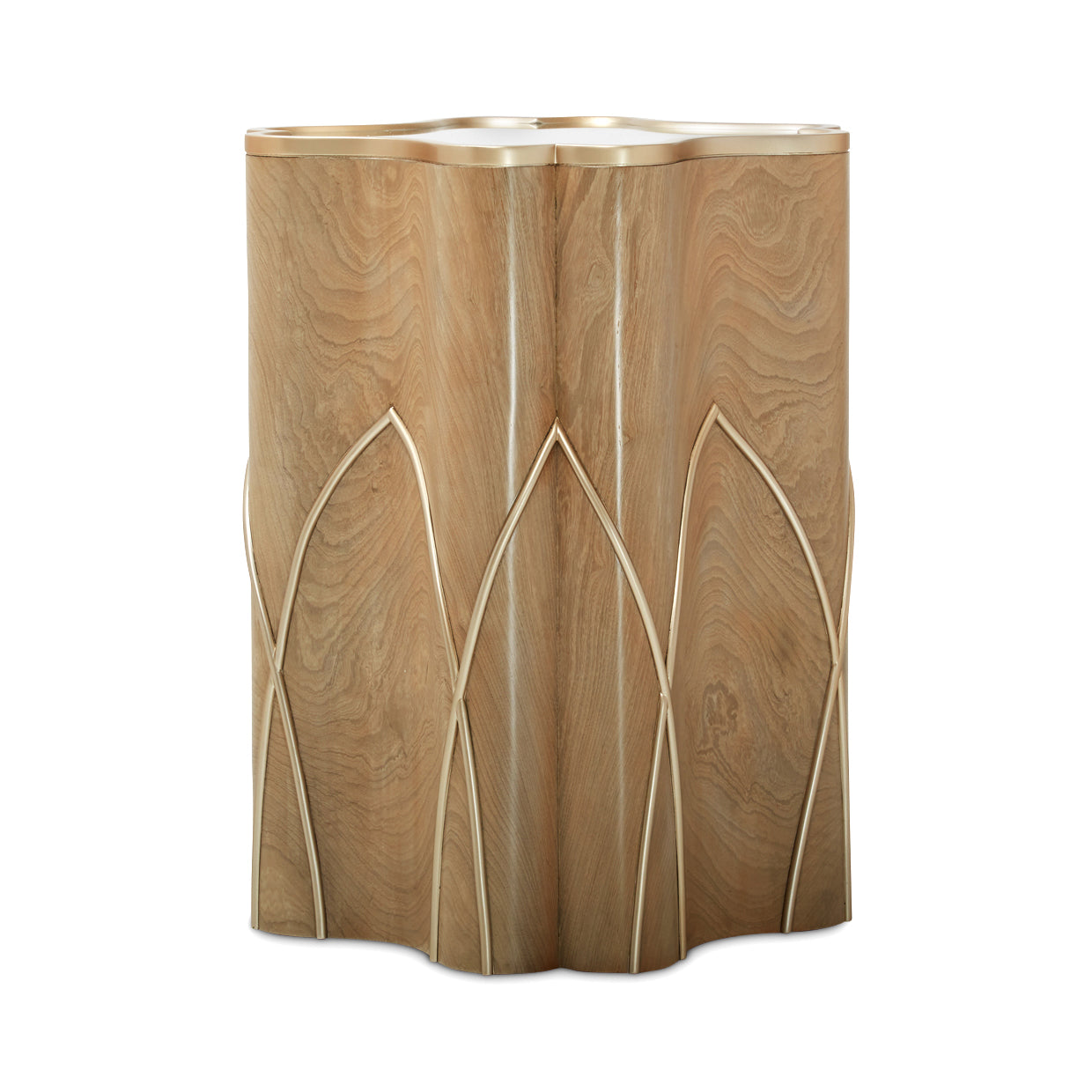 Aico Furniture - Villa Cherie Caramel Chairside Table In Chardonnay - N9008222-134