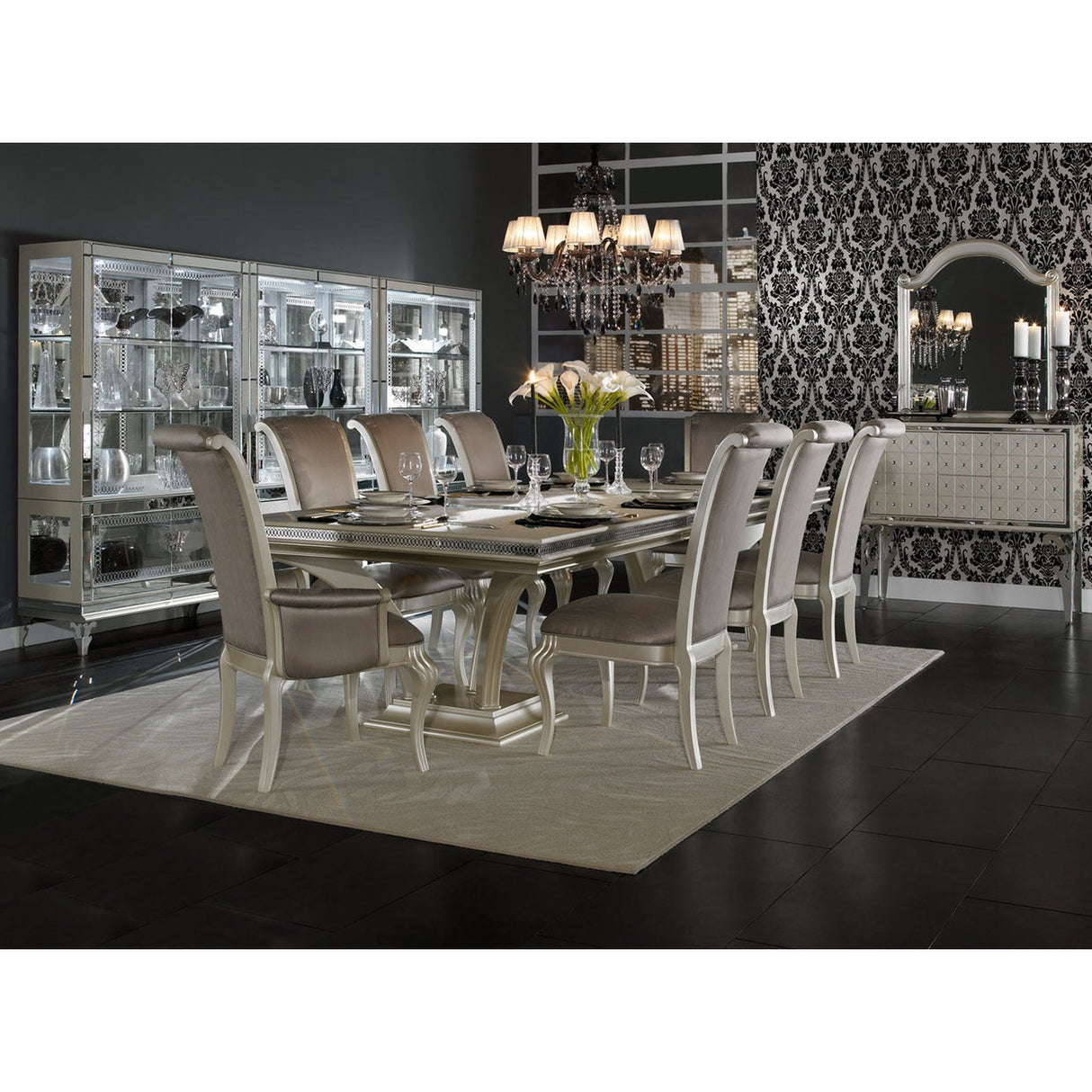 Michael Amini Hollywood Swank Large Rectangular Dining Table - Home Elegance USA